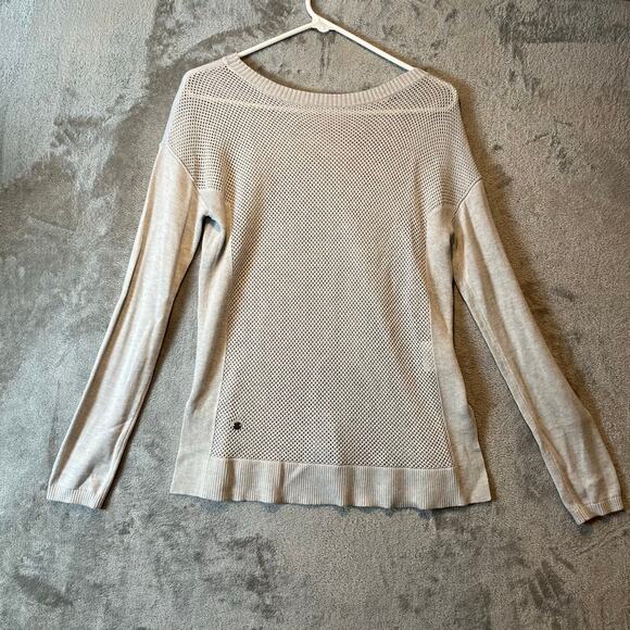 Lululemon Well Being Sweater Heathered‎ Vapor Gray Tencel Cashmere Blend Size 6 - Picture 1 of 7